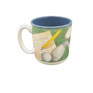 VTG Golf Themed Coffee Mugs Cup‎ 1992 Potpourri Golf's My Game Blue Inside
